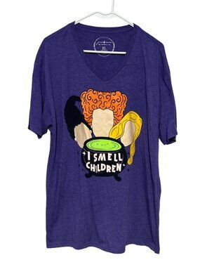 Hocus‎ Pocus I Smell Children Purple Graphic Tee Shirt Size XL